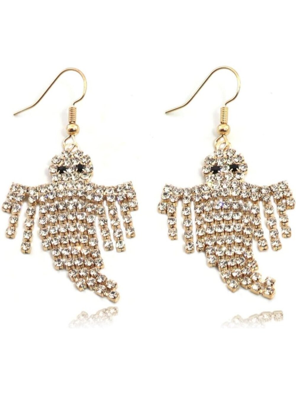 Women's Gold Cute Ghost Tassel Halloween Costume Stylish Dangle Jewelry Earrings